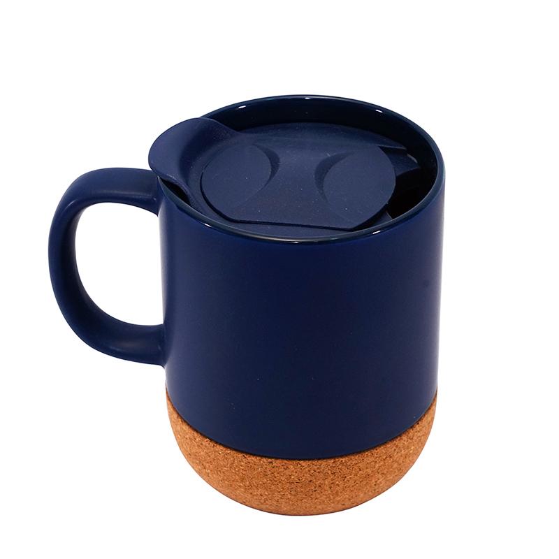 Ceramic Coffee Mug With Cork Base Blue